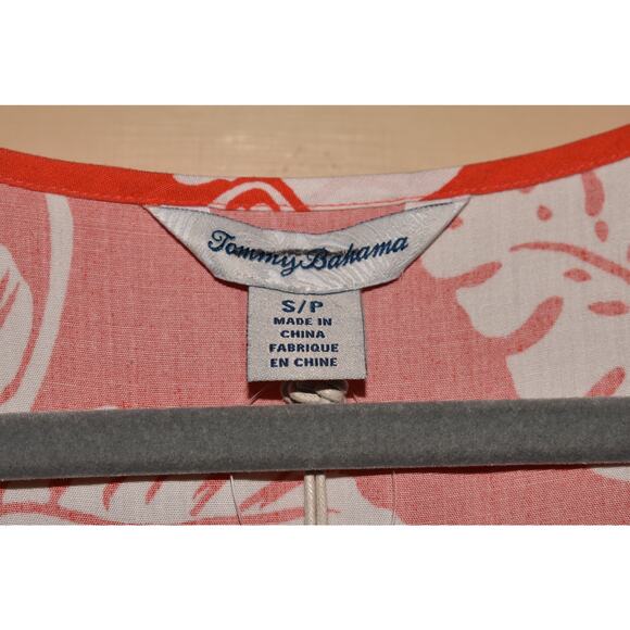 TOMMY BAHAMA NEW $178 Hibiscus Hiatus Front Tie Sundress Orange Small - Picture 4 of 4